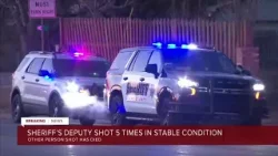 Adams County deputy shot 'multiple times' during chase remains in intensive care, Sheriff Claps says