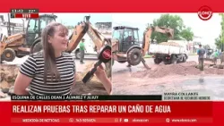 Avanza la reparación del caño de agua en la esquina de calles Dean J. Álvarez y Jujuy - Elonce