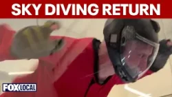 82-year-old daredevil back to sky diving after health scare