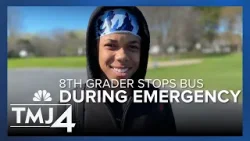 8th-grader helps save school bus after driver has medical emergency