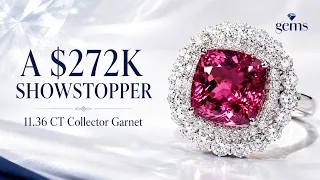 Collector’s Gem: 11.36ct Pyrope Spessarite Garnet Ring in 18K White Gold