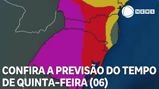 Check out the weather forecast for the whole country this Thursday (06)
