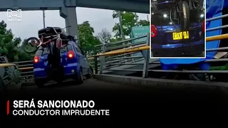 Driver identified after attempting to drive onto a pedestrian bridge in Bogotá