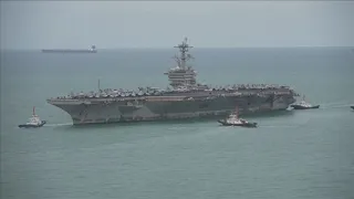 USS Abraham Lincoln docks in Thailand after more than 9 months at sea