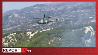 Patos/ Vatra e zjarrit në Drenije ende aktive, ndërhyhet nga ajri