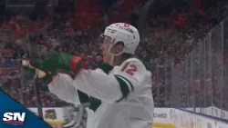 Wild's Matt Boldy Records Second Goal Of Game Off Backhand Feed From Ryan Hartman