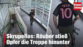 Ruthless: Robber pushes victim down the stairs | krone.tv NEWS