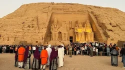 Egypt: The sun illuminates the face of Ramses II at Abu Simbel