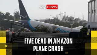Five killed after Amazon carrier overshoots runway