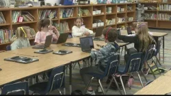 Local elementary students team up with students on the other side of the world to work on a project