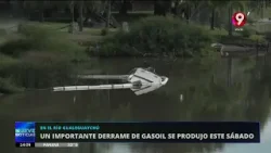 Registran importante derrame de gasoil en el Río Gualeguaychú