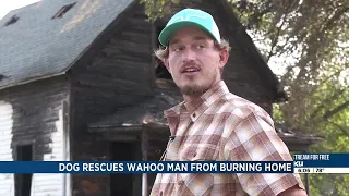 Dog wakes owner before Wahoo house fire, saving his life