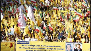 New York: Rebel supporters' activities ahead of the Iranian protest in front of the UN