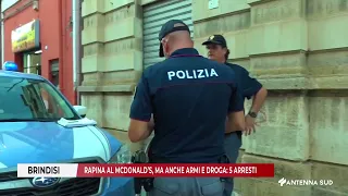 03 AGOSTO 2026   BRINDISI   RAPINA AL MCDONALD’S, MA ANCHE ARMI E DROGA   5 ARRESTI