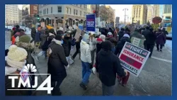 Hundreds of anti-ICE protesters march through downtown Milwaukee Hundreds of anti-ICE protesters march through downtown Milwaukee