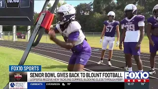 Senior Bowl gives back to Blount football with equipment donation