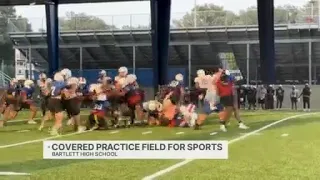 Bartlett covers practice field to protect players from heat