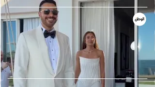 Did she shave it all off or what?.. Ahmed El Saadany jokes with his wife, Mirna El Helbawy, durin...