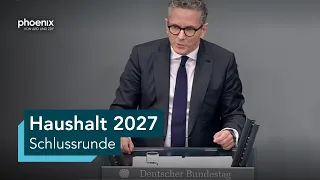 Schlussrunde zum Haushaltsgesetz 2027 | 11.09.26
