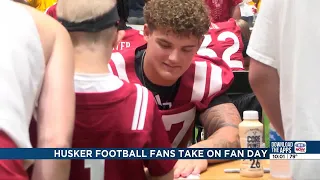 Husker football fans take on fan day