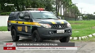 Motoqueiro apresentou um aplicativo com uma CNH falsa durante abordagem