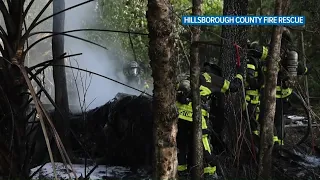 2 dead after plane crashes, catches fire in Hillsborough County