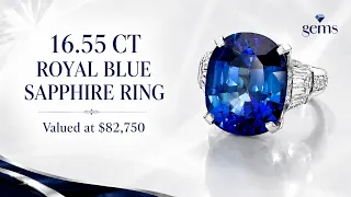 16.55 CT Royal Blue Sapphire Ring | Luxury Sapphire & Diamond Jewelry Showcase