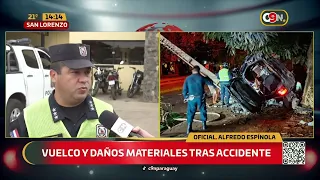 Violent crash leads to rollover in San Lorenzo