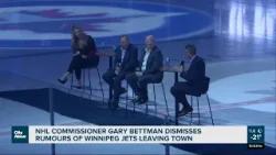 NHL Commissioner Gary Bettman arrives in Winnipeg