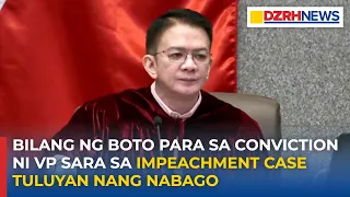 Bilang ng boto para sa conviction ni VP Sara Duterte sa impeachment case tuluyan nang nabago