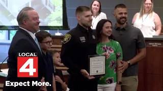 Oakland County Deputy honored after rescuing children from Orion Township house fire