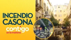 MUJER SE LANZÓ PARA SALVARSE: El caótico incendio en casona en Santiago - Contigo en la Mañana