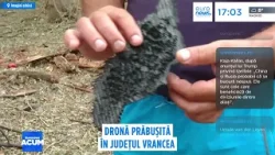 O dronă militară, prăbușită în Vrancea: autoritățile investighează posibila proveniență