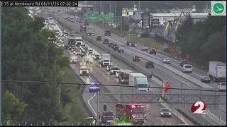 Traffic slowed on I-75 S. in Dayton