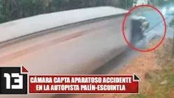 Cámara capta aparatoso accidente en la autopista Palín-Escuintla