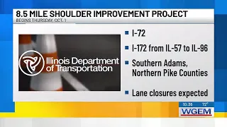 IDOT announces shoulder expansion on Interstate 172 and Interstate 72