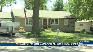 One person hospitalized after motorcyclist crashes into northeast Lincoln building, police say