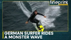 German surfer Sebastian Steudtner rides 93 feet wave in Portugal | WION Fineprint