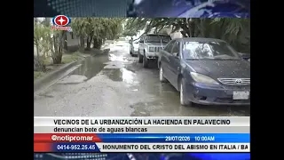 Residents of La Hacienda neighborhood in Palavecino report water main leak
