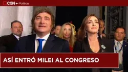 Así llegó JAVIER MILEI al CONGRESO para la APERTURA de SESIONES 2026