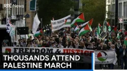 Over 10,000 gather for Dublin march supporting Palestine | RTÉ News