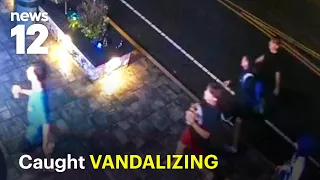 Suspects sought after theft and vandalism at 2 businesses