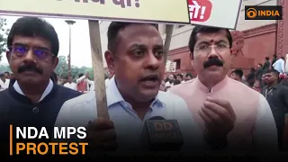 NDA MPs Stage Protest Outside Parliament