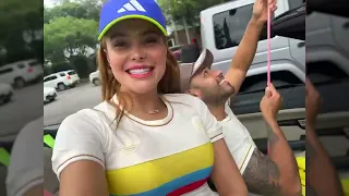 Colombians in Guadalajara ahead of the World Cup match! Flag-waving demonstration!