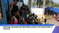 res días viajando en tren para llegar con donaciones a caucete