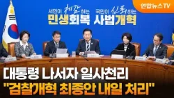 민주 "검사 수사개입 다리 끊어"…'검찰개혁' 당정청안 내일 처리 / 연합뉴스TV (YonhapnewsTV)