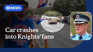 P-plater in custody after car crashes into Newcastle Knights’ fans | ABC NEWS
