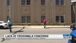 Why are there no crosswalks at the Mercer County Courthouse?