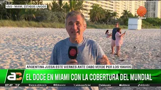 El Doce disfrutó de un AMANECER SOÑADO en Miami desde la playa