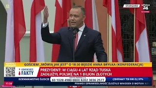 Rząd Donalda Tuska zadłużył Polaków na 1 bilion złotych – Karol Nawrocki w Stargardzie